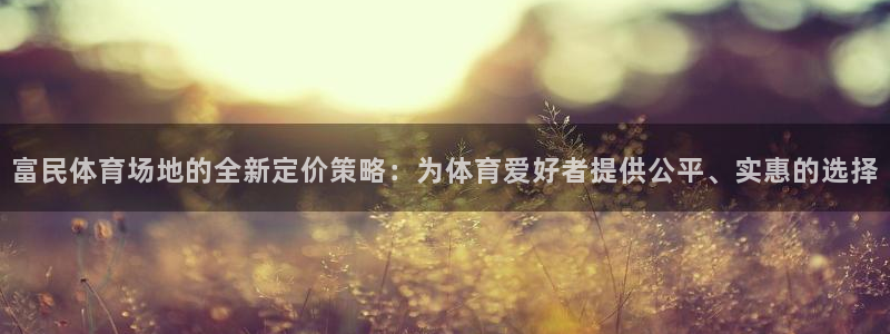 意昂官网：富民体育场地的全新定价策略：为体育爱好者提供公平、实惠的选择
